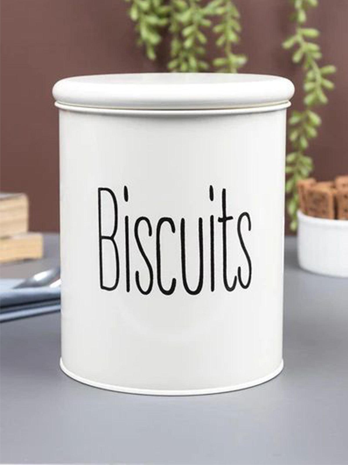 STYLISH OFF WHITE AIR-TIGHT BISCUIT JAR - Odette