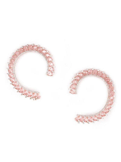 STYLISH PINK AND ROSE GOLD EARRING - Odette