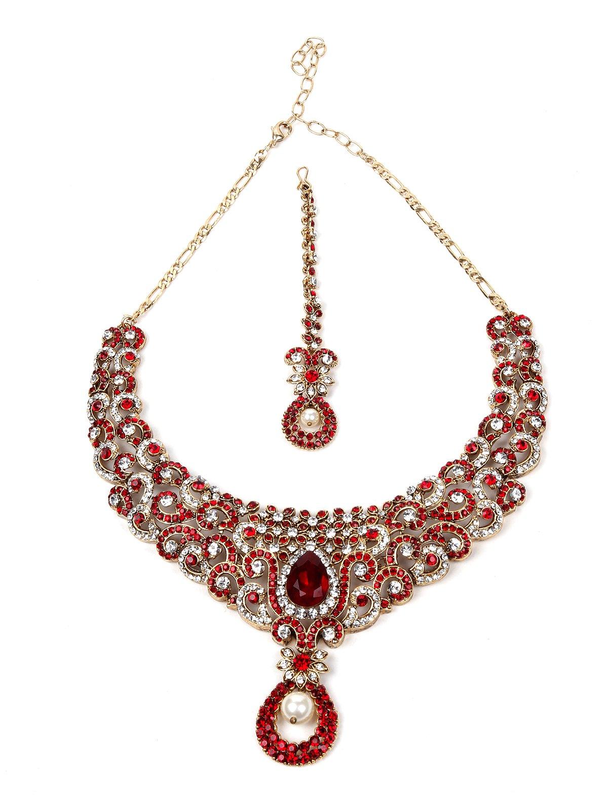 Buy Stylish Red Stone Necklace – Odette - Main Image