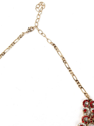 Stylish Red Stone Necklace - Odette