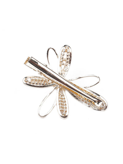 Subtle gold floral hair clips - Odette