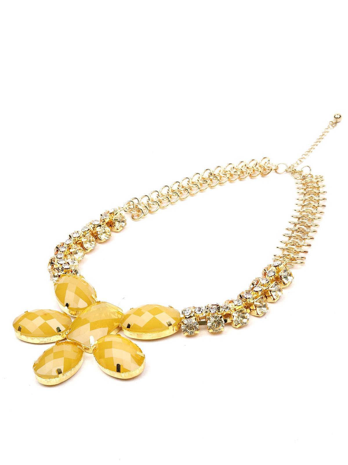 Sunshine yellow embellished necklace - Odette