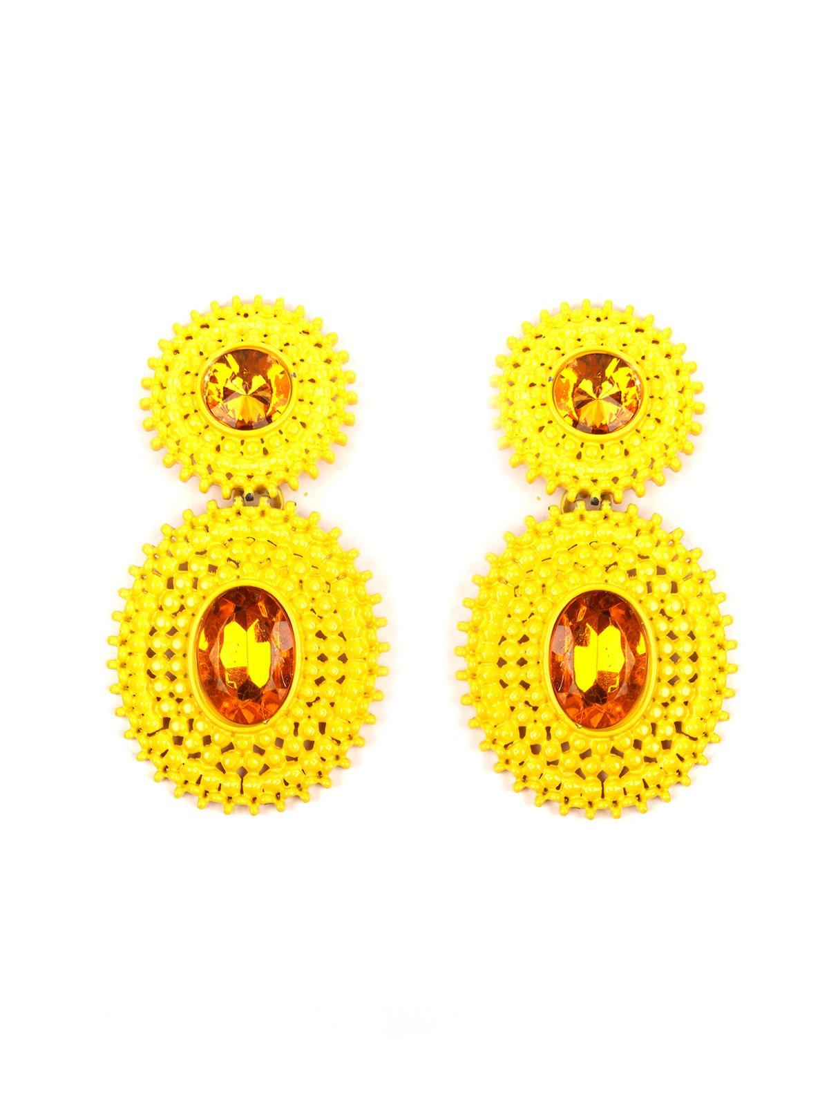 Sunshine yellow statement earrings - Odette