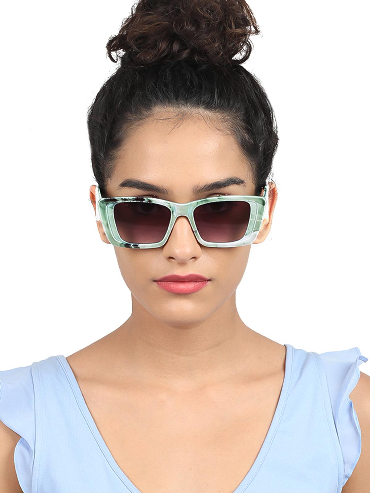 Super beachy green printed sunglasses for women - Odette