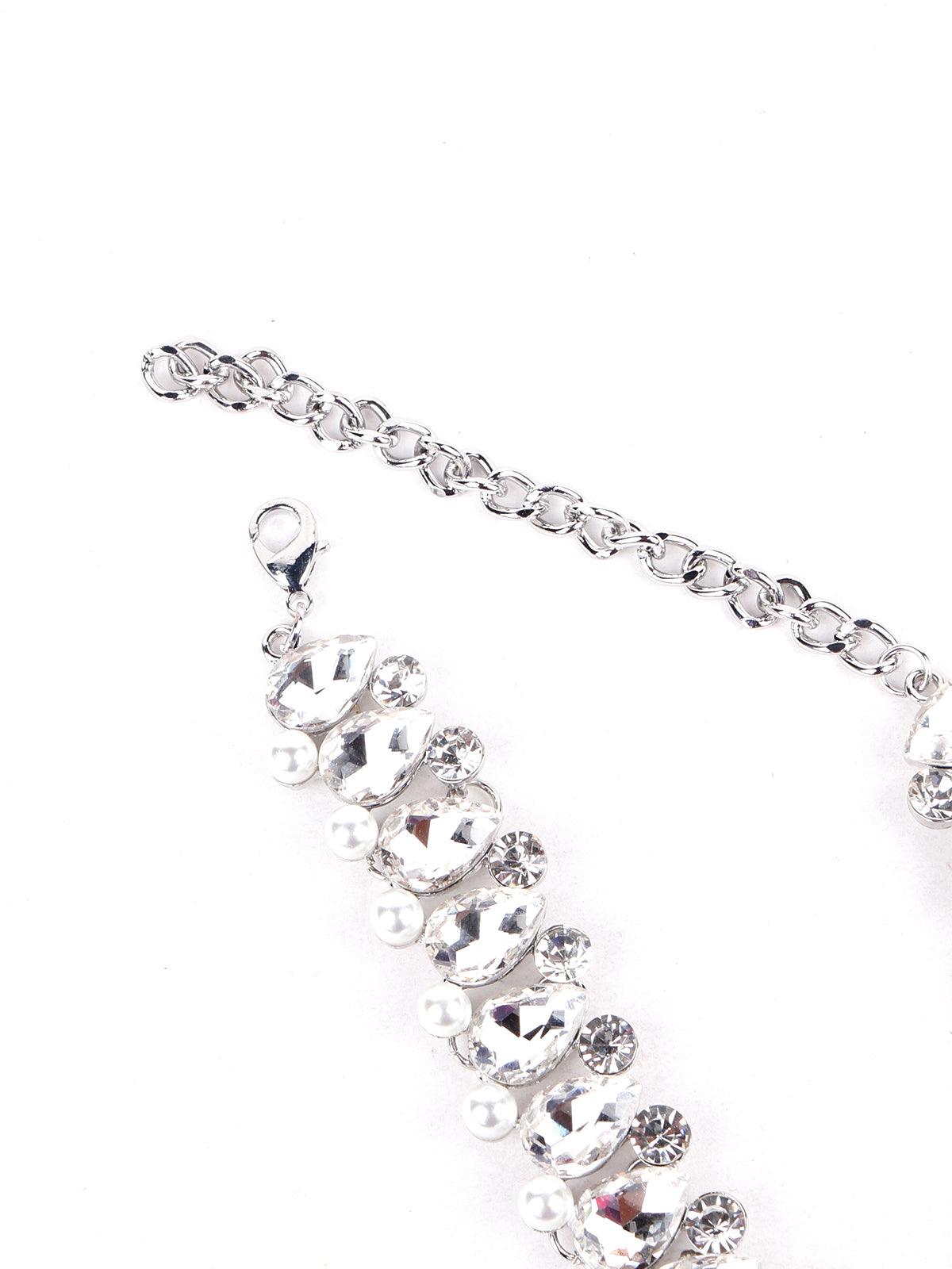 Tear-Drop Crystal and Pearl Choker - Odette