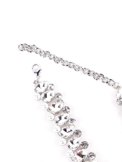 Tear-Drop Crystal and Pearl Choker - Odette