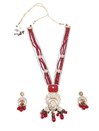 The Pearly Grandeur Long Multicolcored Necklace Set - Odette