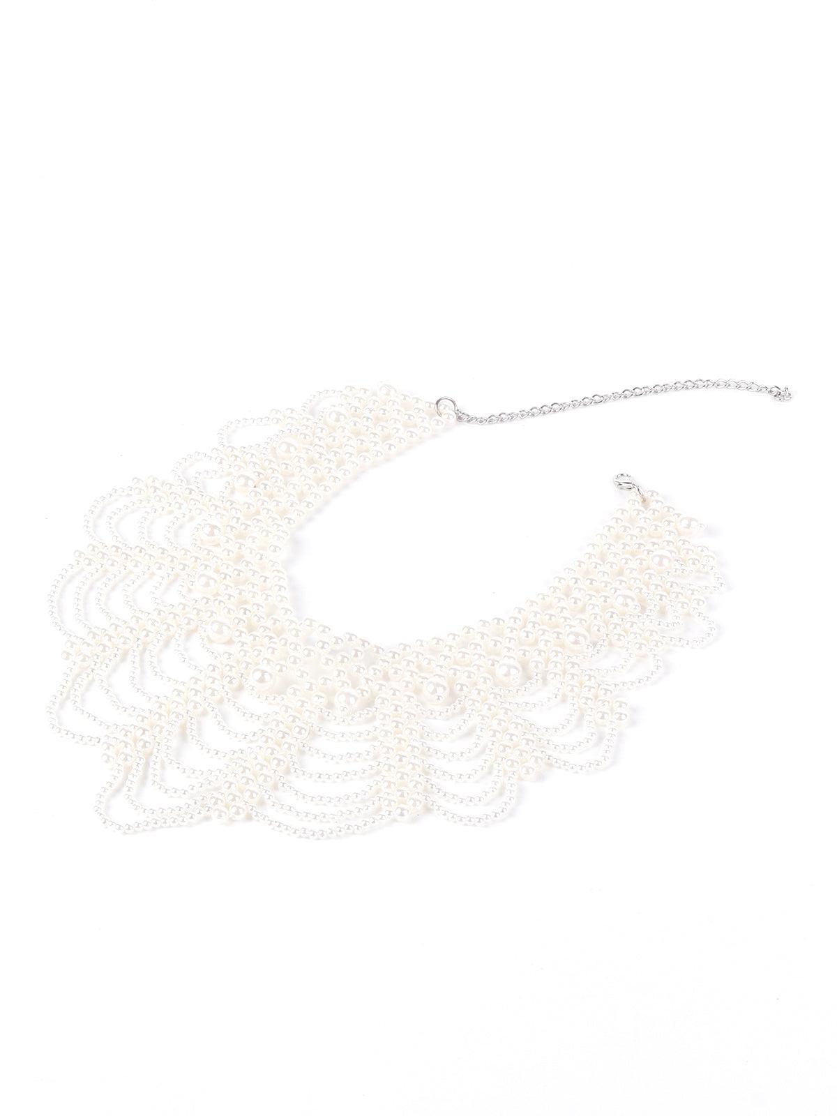 The pure white gorgeous statement necklace for women - Odette