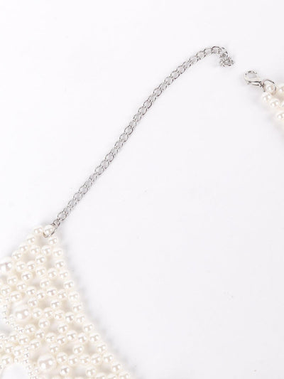 The pure white gorgeous statement necklace for women - Odette