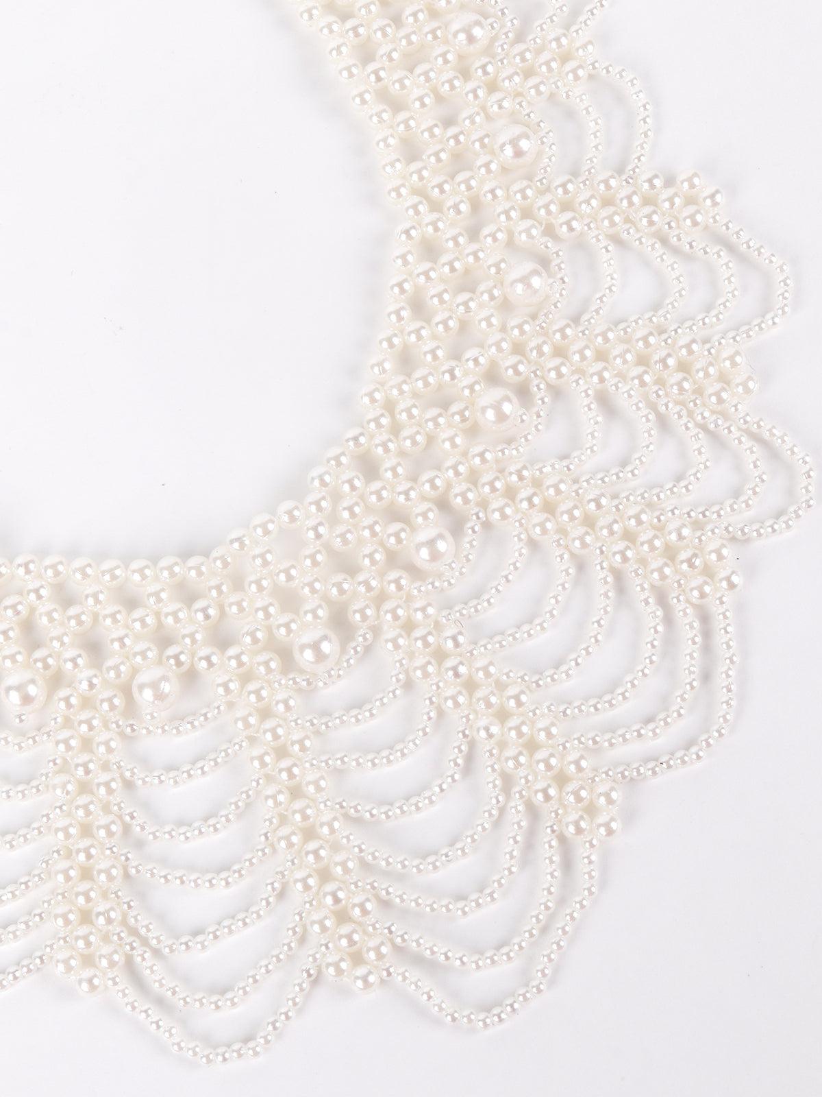 The pure white gorgeous statement necklace for women - Odette