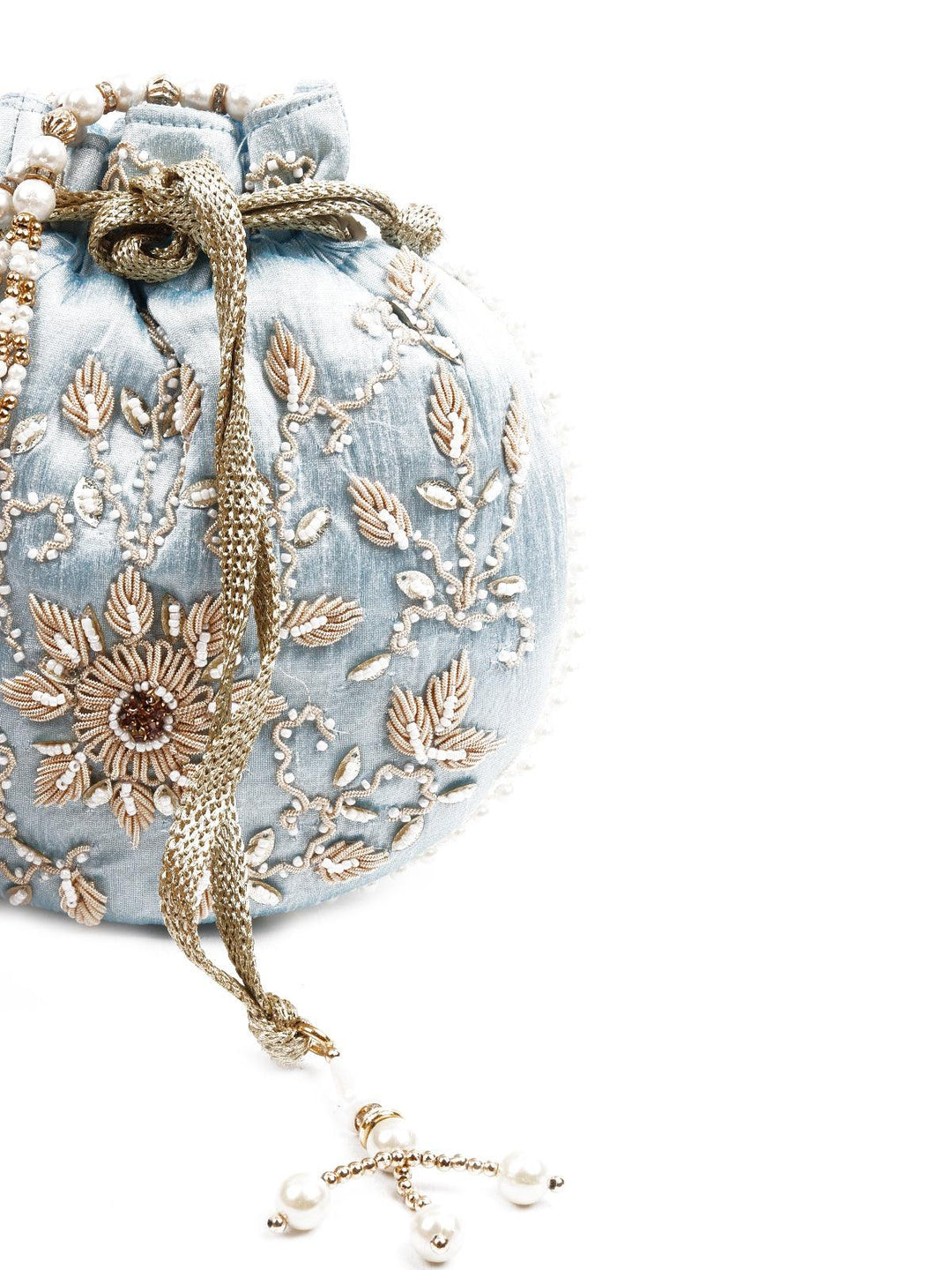 Odette Women The Very Stylish Powder Blue Colored Potli Bag