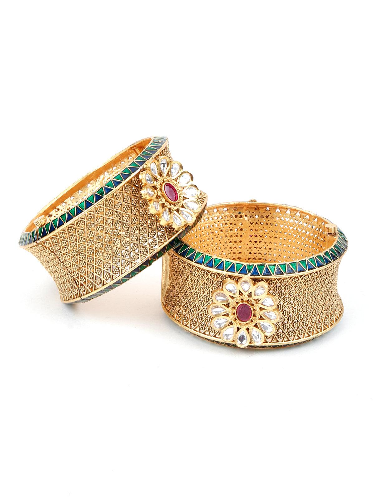 Traditional openable bangle with crafting work - Odette