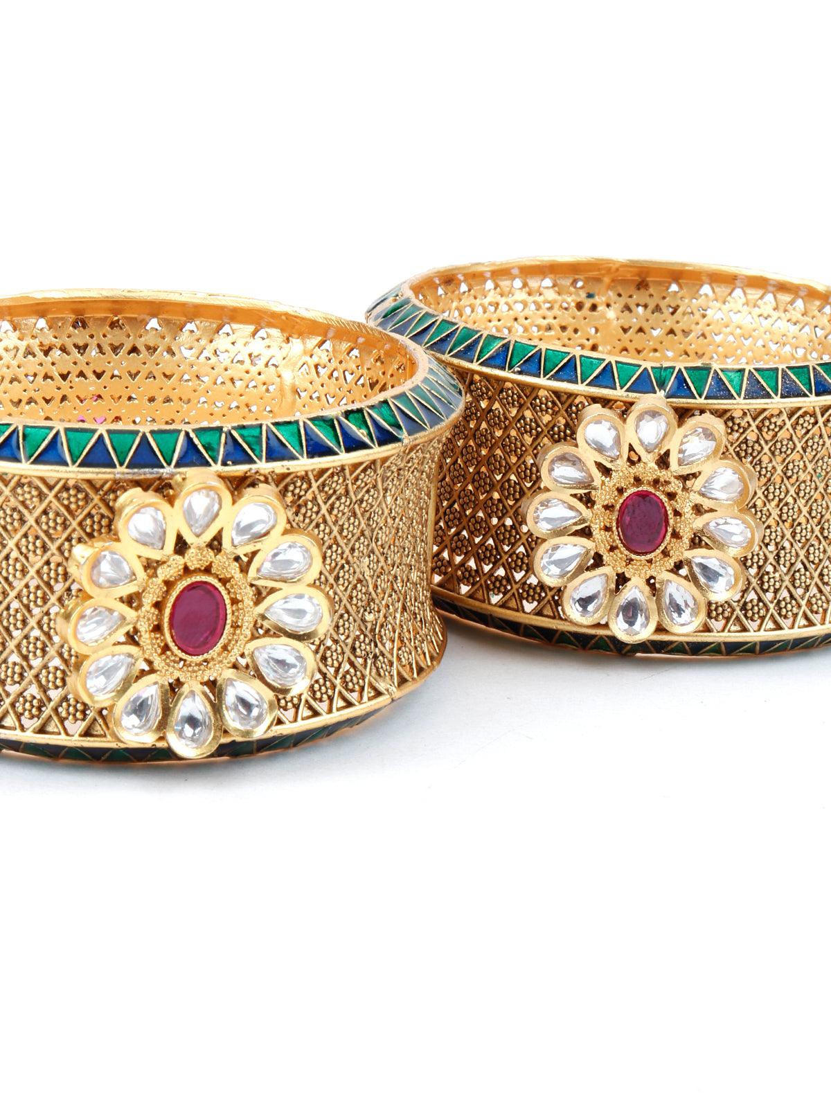Openable Angle Buy Traditional openable bangle with crafting work – Odette