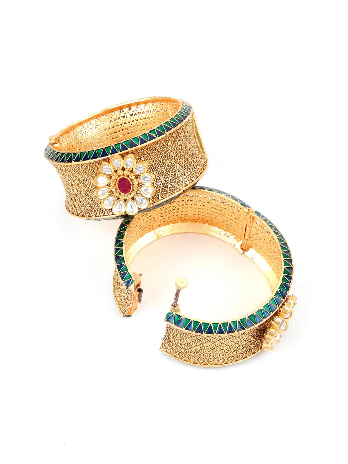 Openable Angle Buy Traditional openable bangle with crafting work – Odette