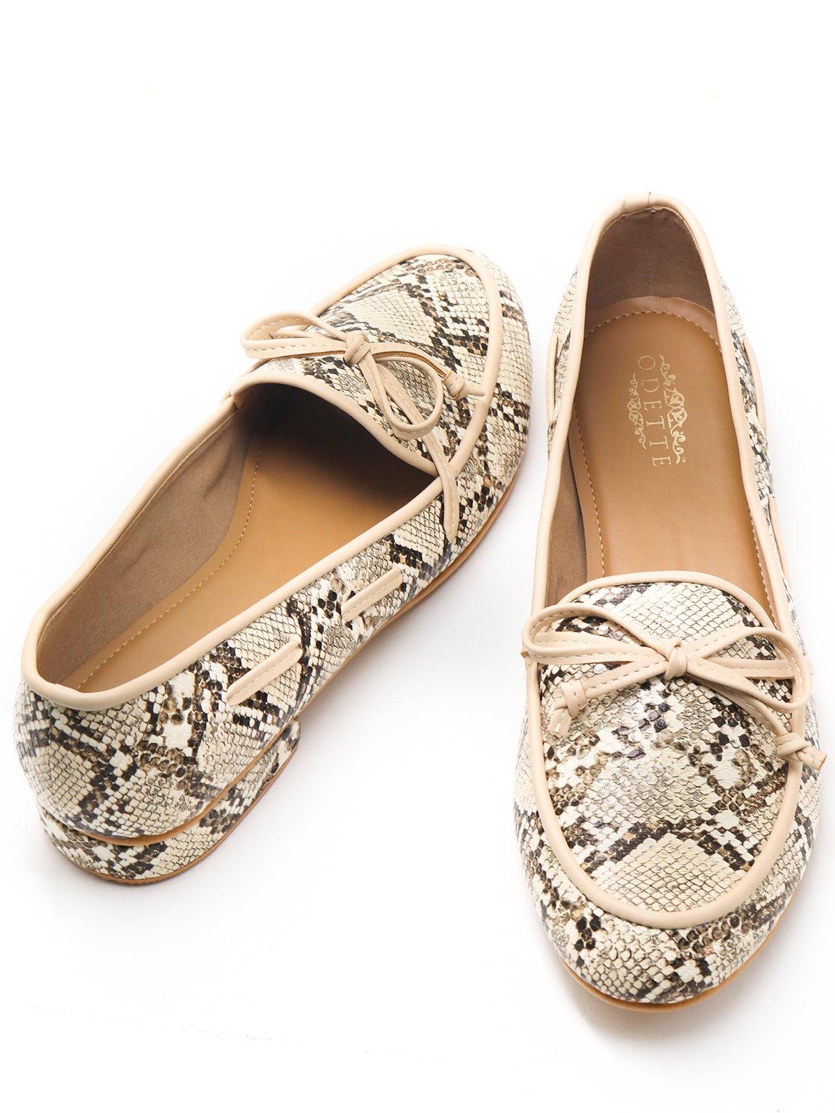 Trendy Beige Leatherette Loafers! - Odette