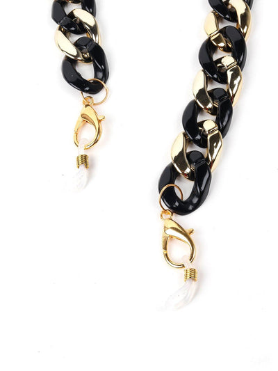 Trendy Black And Gold Sunglass Chain - Odette