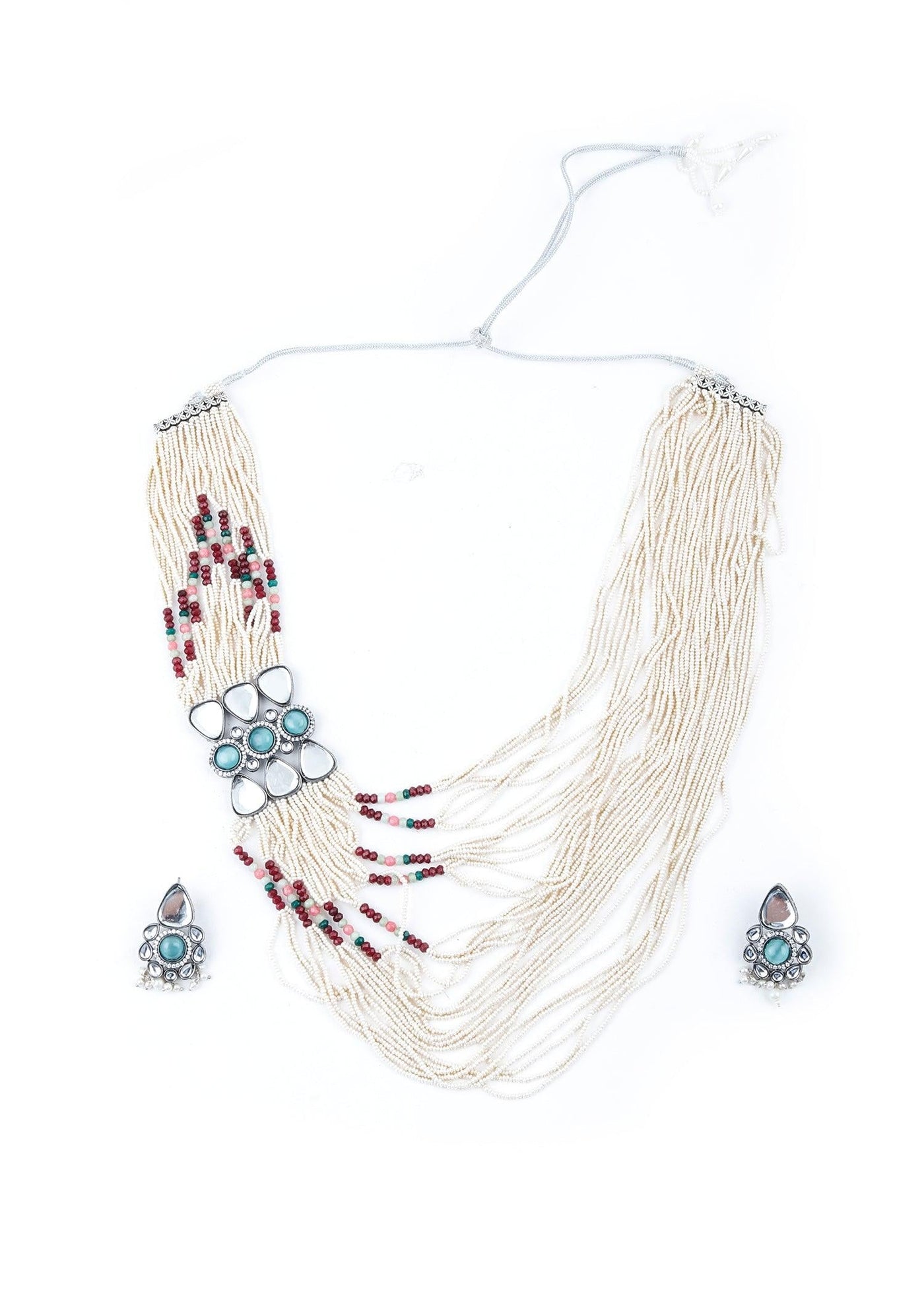 Trendy Multi Layered Brooch Necklace Set - Odette