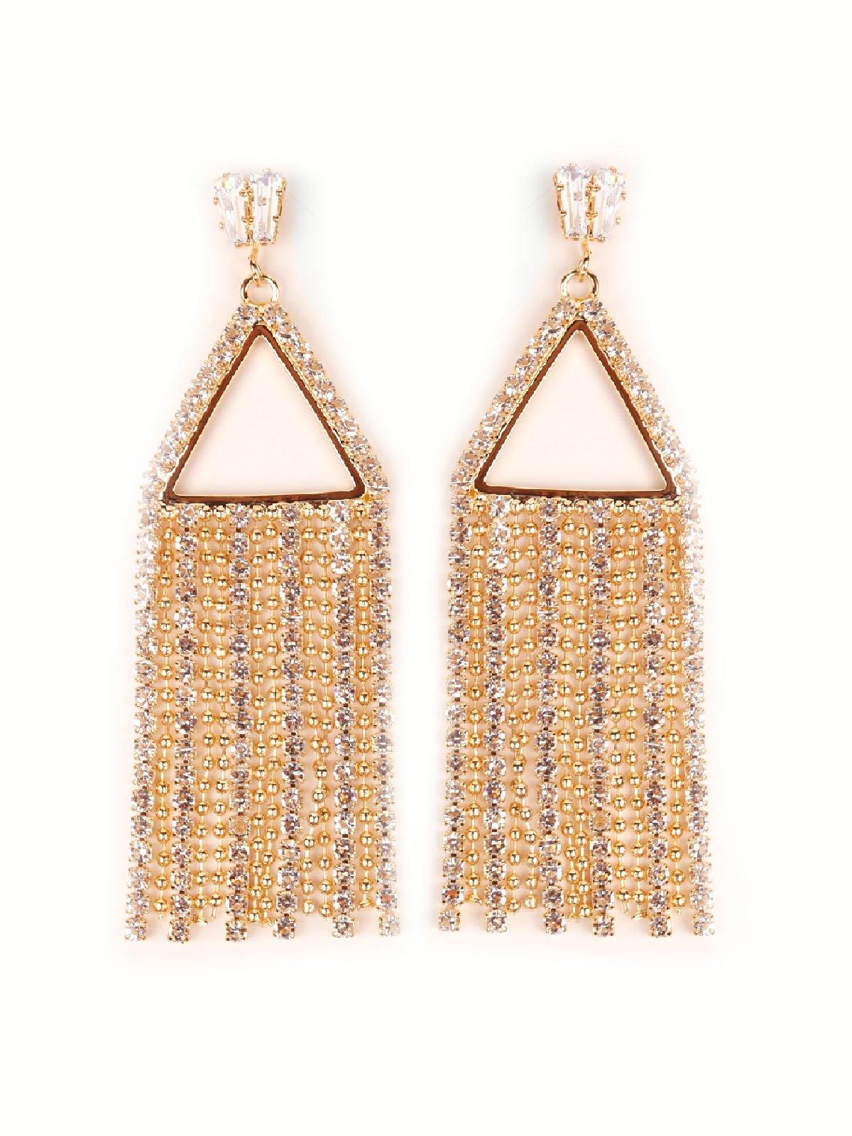 Buy Gold Toned Handcrafted Metal Earrings | DGED21009/DST4 | The loom