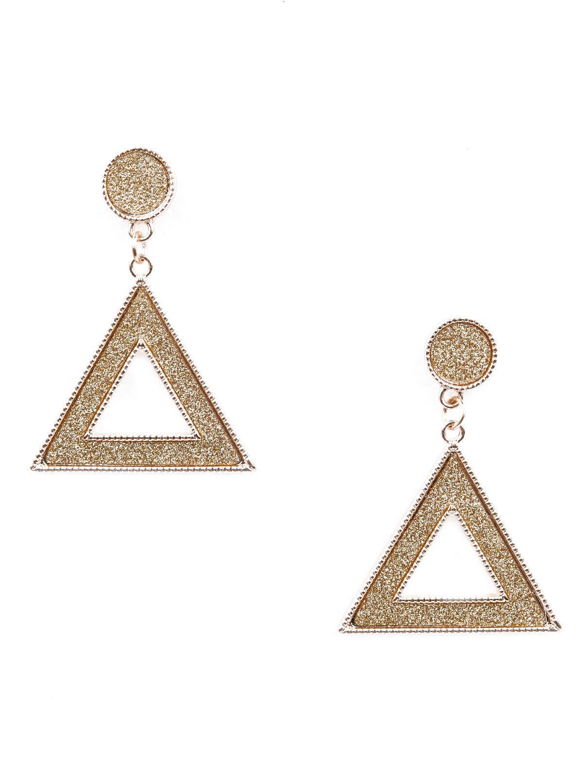 Triangular golden statement earrings - Odette