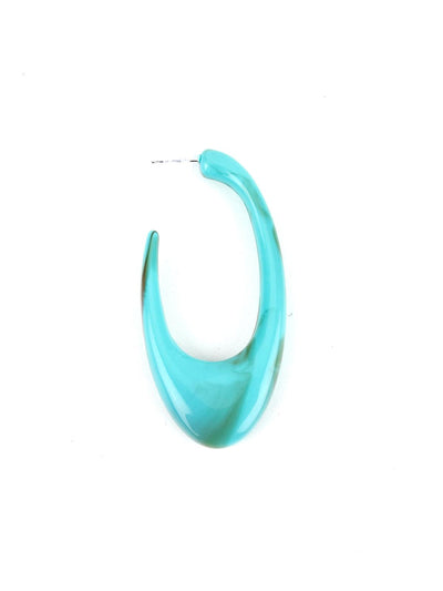 Turquoise Blue Open Hoop Earrings - Odette