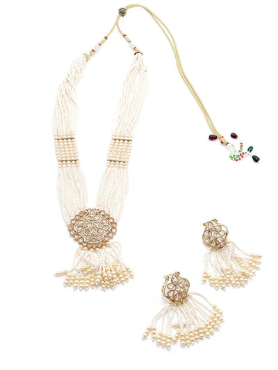 Typical faux pearl necklace with earrings - Odette