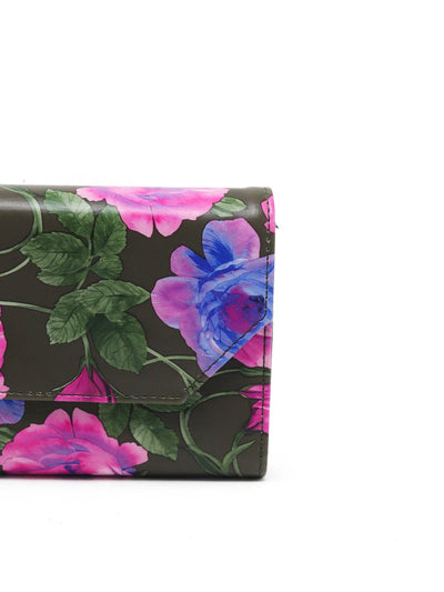 Typical Green and Pink Floral Rectangular Wome's Wallet! - Odette