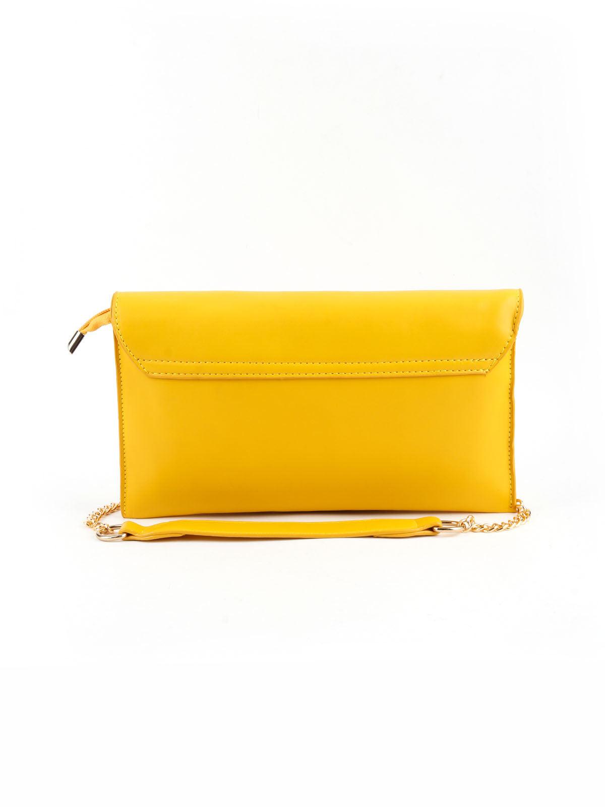 Unique Yellow Textured Envelope Handbag - Odette