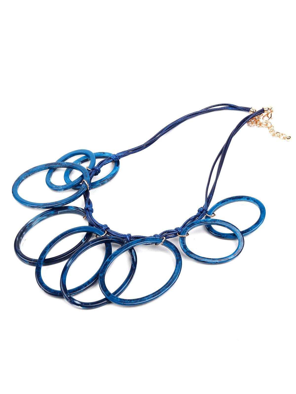 Vibrant blue loop statement necklace - Odette