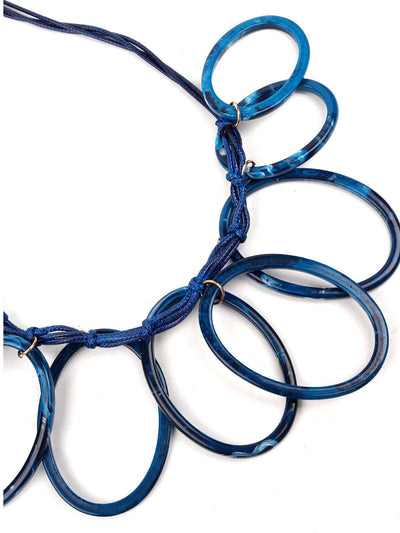 Vibrant blue loop statement necklace - Odette