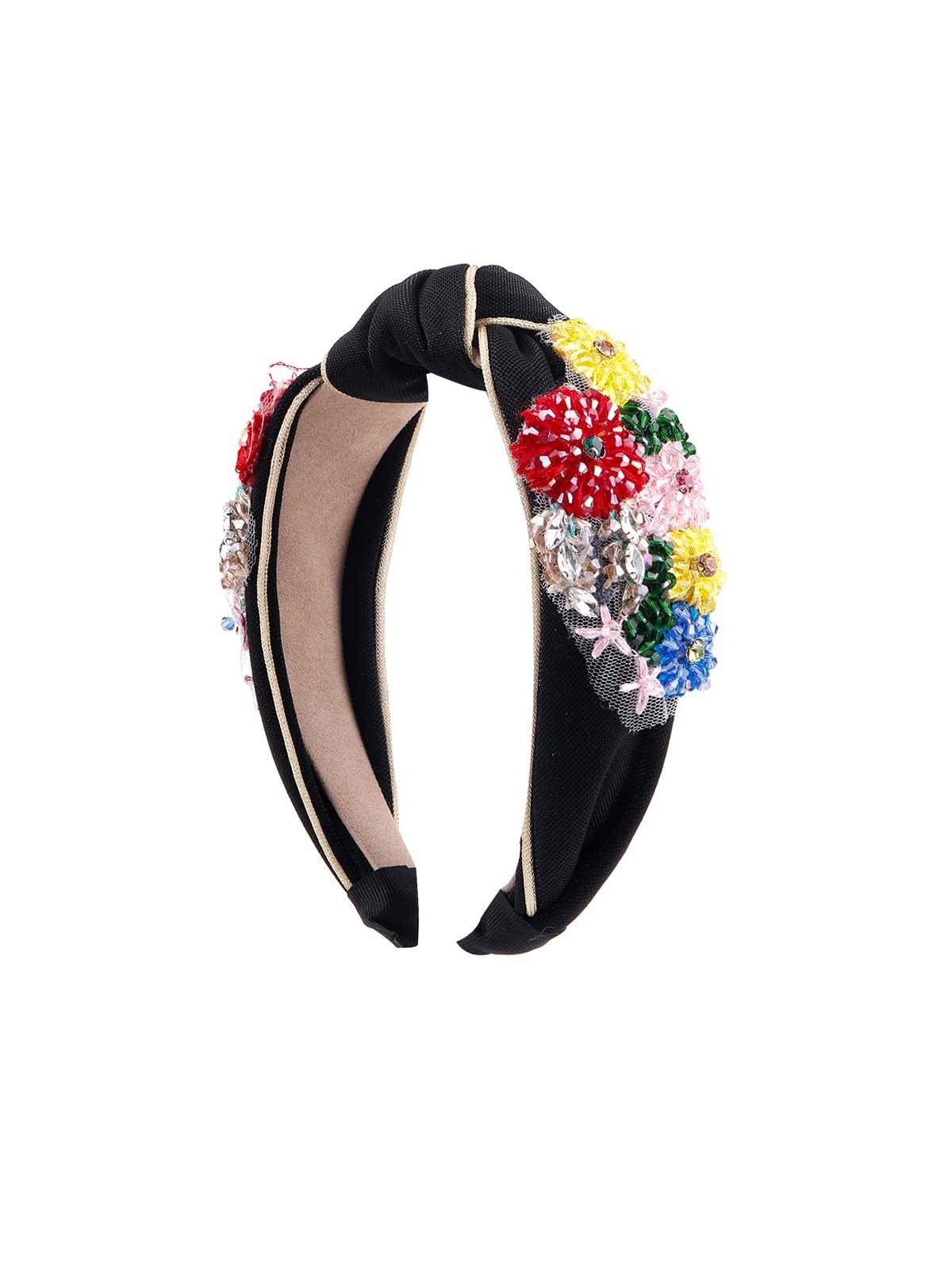 Vibrant multicoloured floral hairband for women - Odette