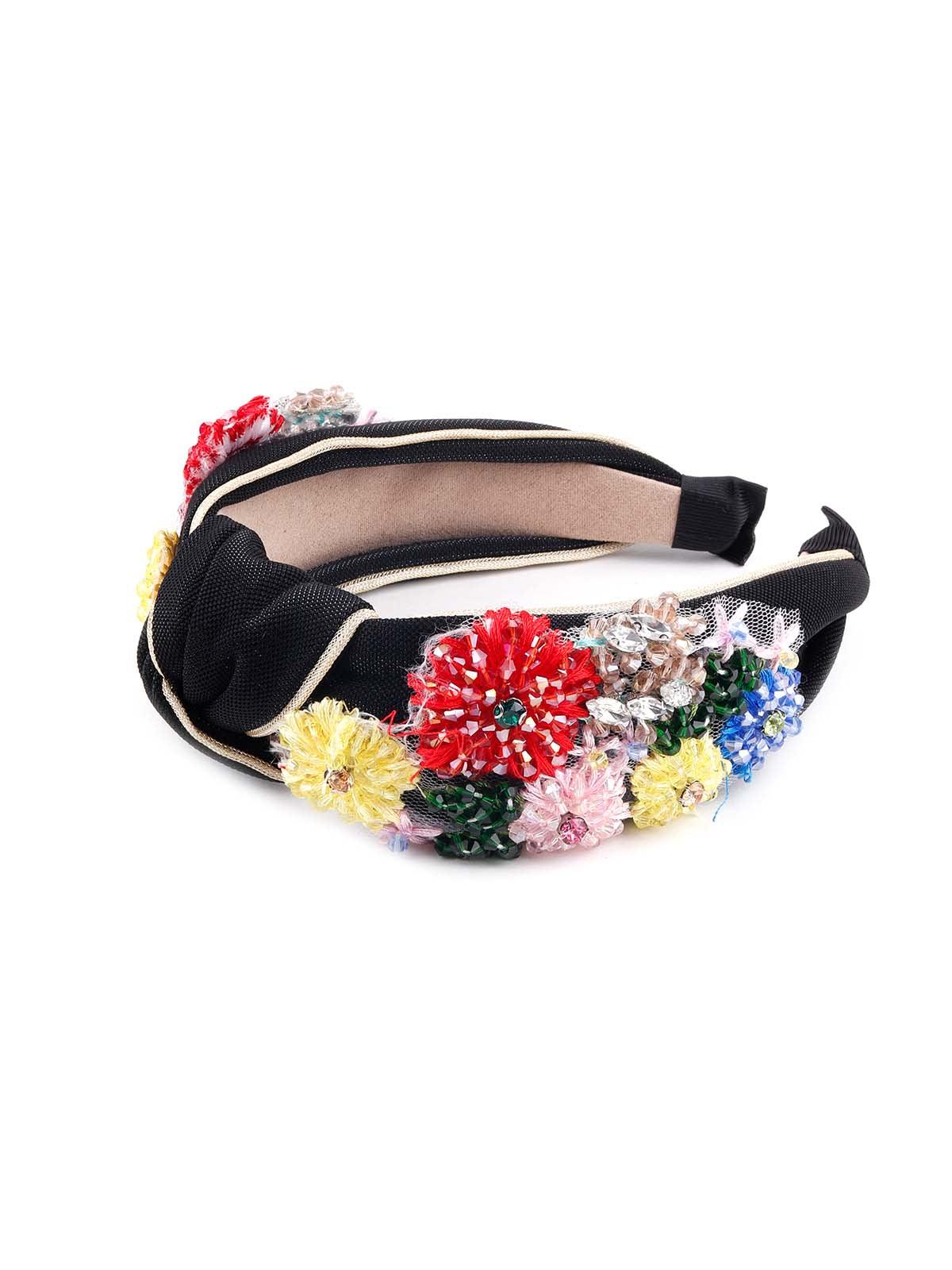 Vibrant multicoloured floral hairband for women - Odette