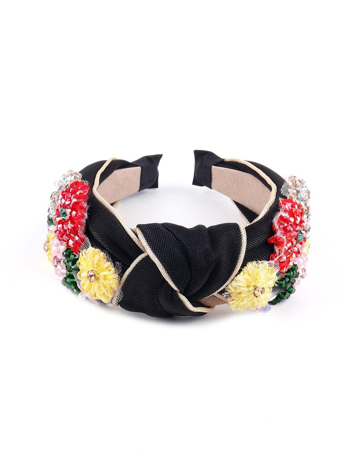 Vibrant multicoloured floral hairband for women - Odette