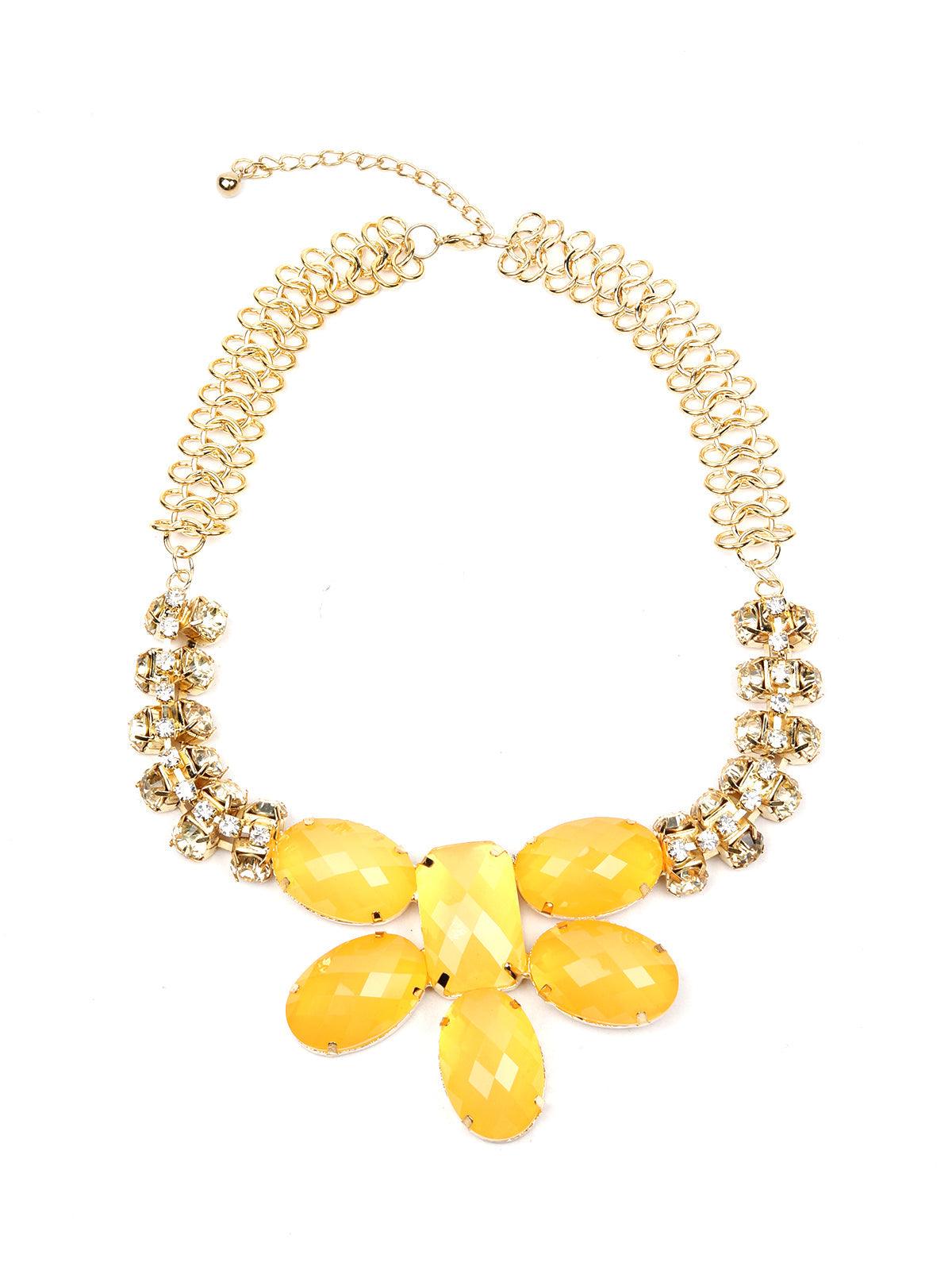 Vibrant yellow stunning necklace - Odette