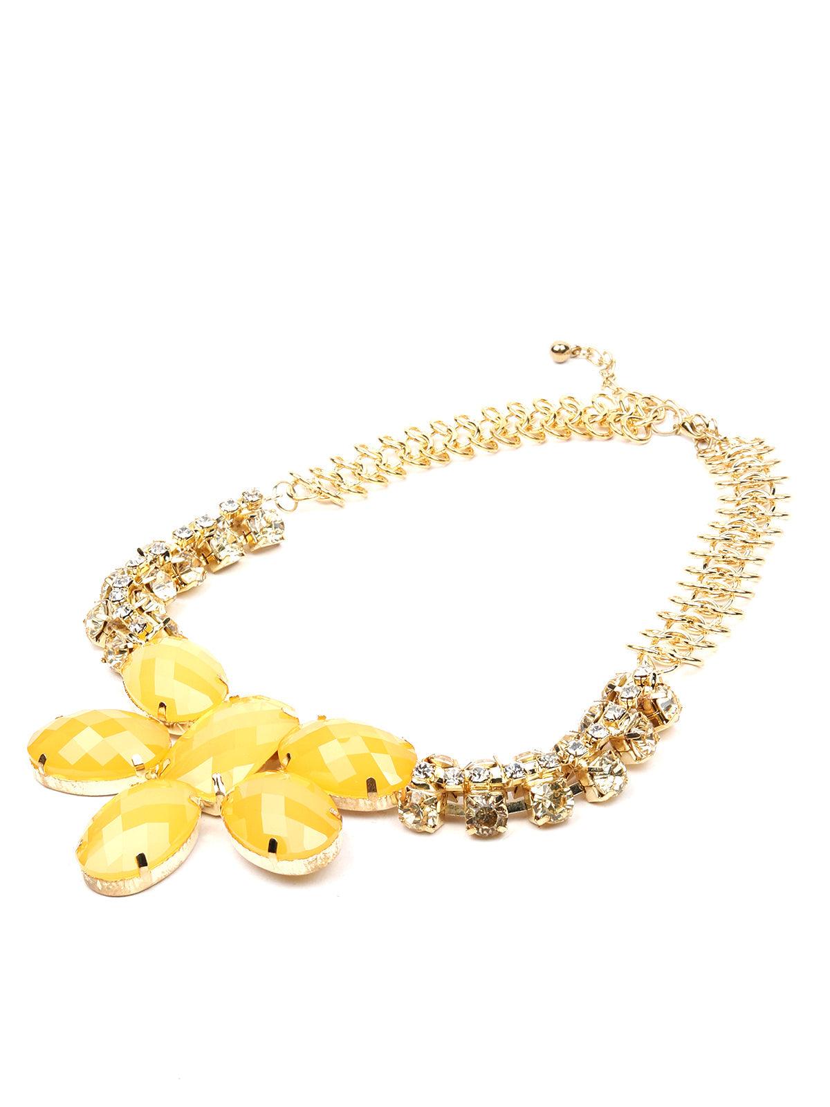 Vibrant yellow stunning necklace - Odette