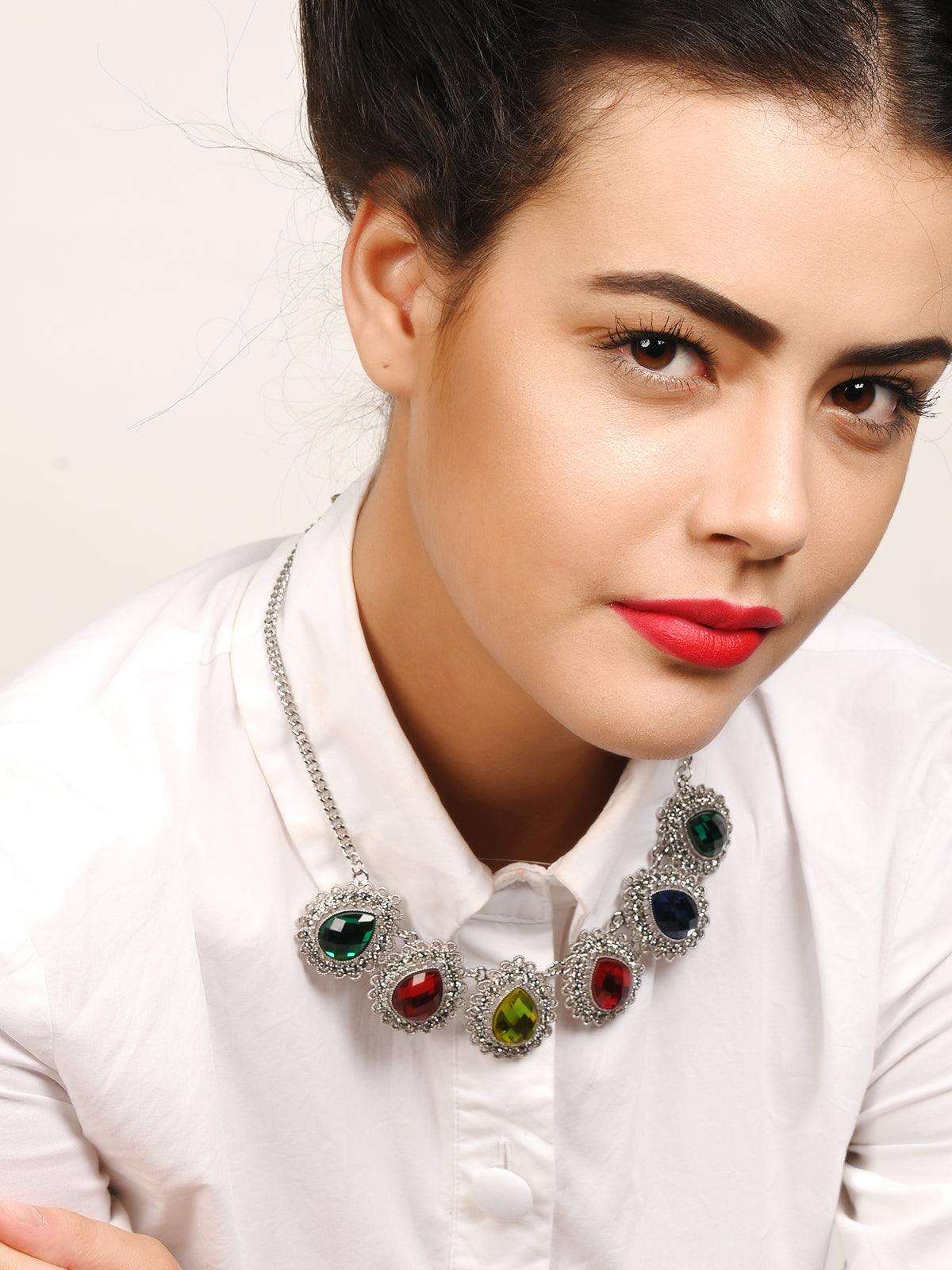 Vintage multi-coloured necklace - Odette