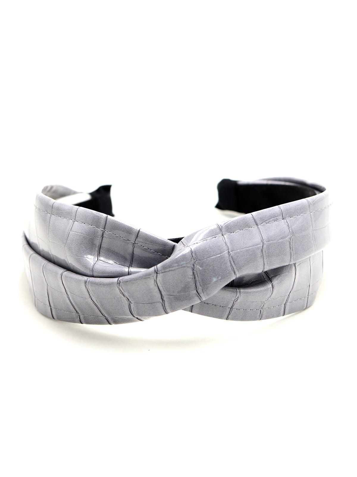 Wavy grey polyester hair band - Odette