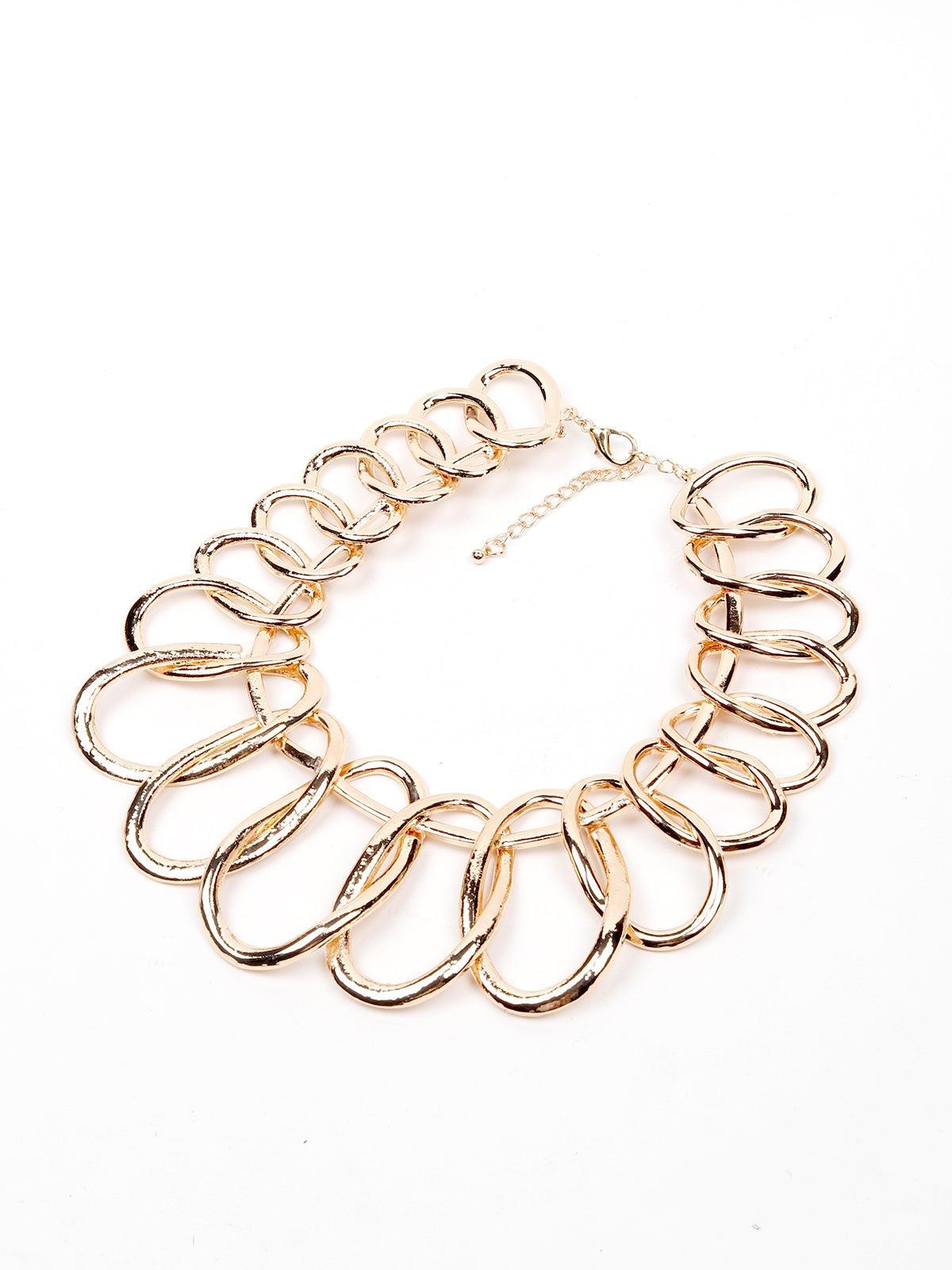 Whimsical Gold-Tone Looped Necklace - Odette
