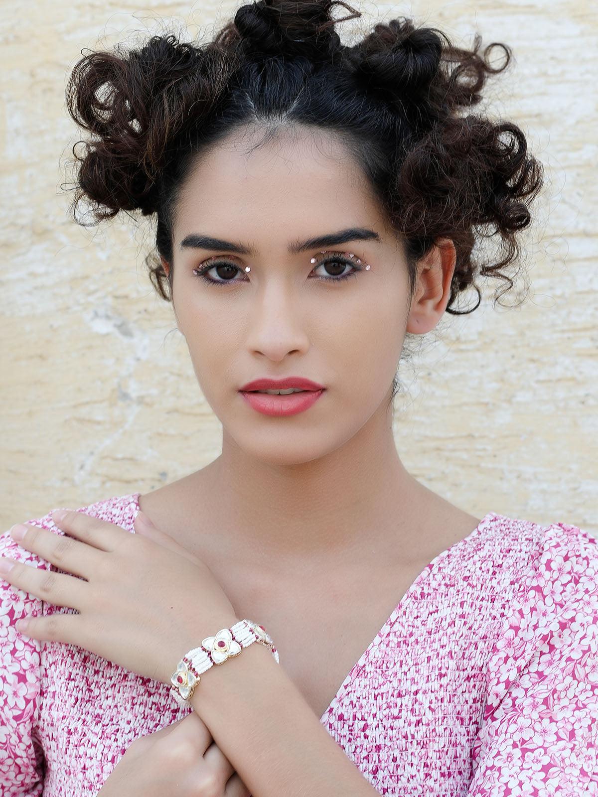 Designer Floral Pink Color Bracelet Free Size Gift For Her, Women Gift ,  Romantic Flower Bracelet at Rs 491 | Designer Bracelets in Jaipur | ID:  23634352188