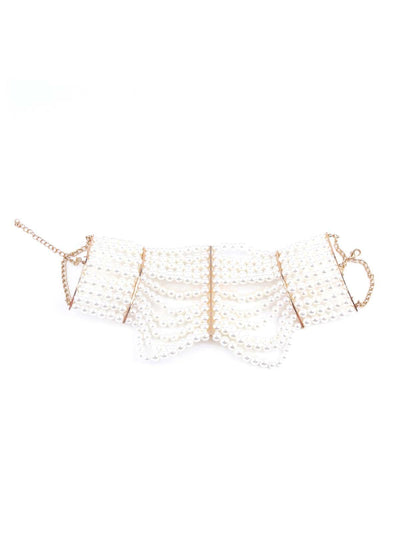 White artificial pearl gorgeous choker necklace for women - Odette