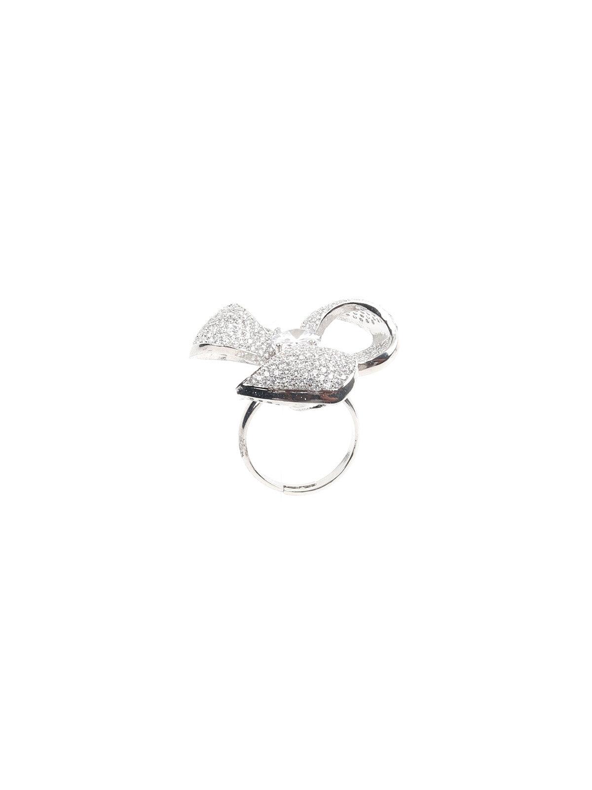 WHITE AUSTRIAN DIAMOND STUDDED RING - Odette