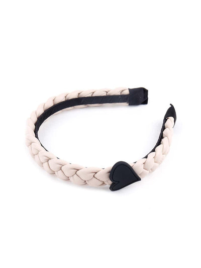 White braided cute hairband - Odette