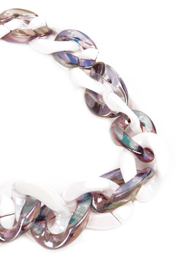White chunky interlinked necklace - Odette