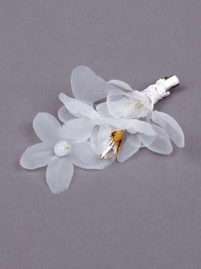White Floral Brooch - Odette