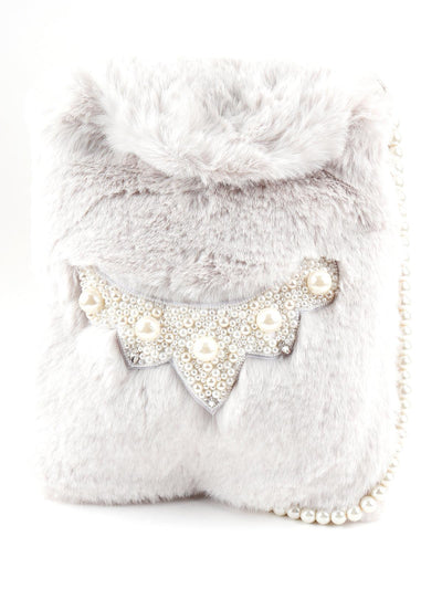 White Fur Sling Bag - Odette