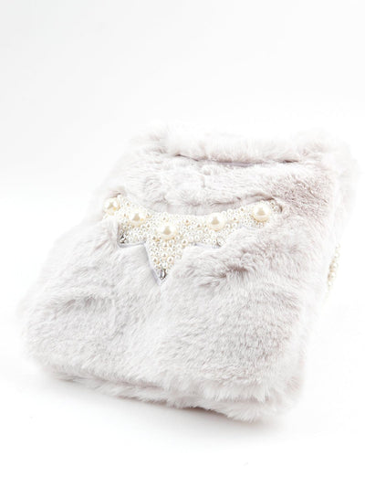 White Fur Sling Bag - Odette