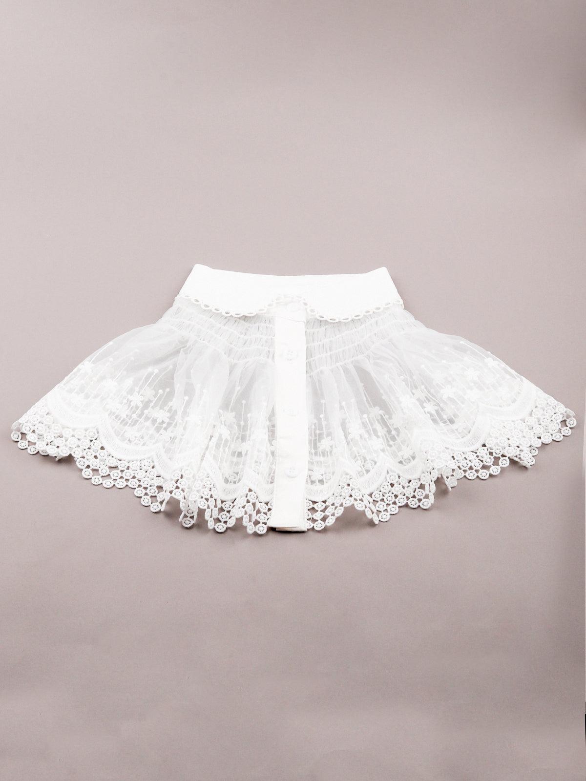 White lace beautiful statement detachable collar - Odette