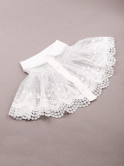 White lace beautiful statement detachable collar - Odette