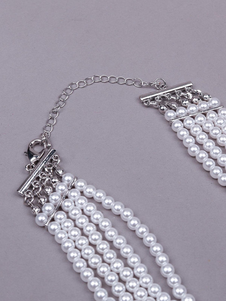 Buy White layered pearl choker necklace – Odette