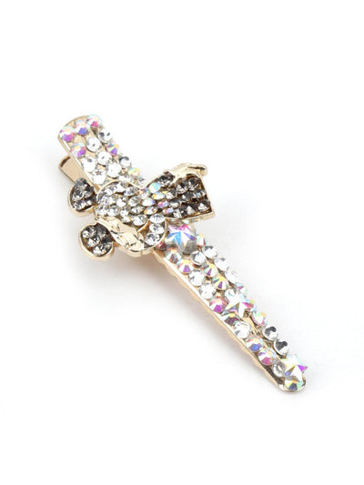White Mickey Crystal embellished Hair Clip - Odette