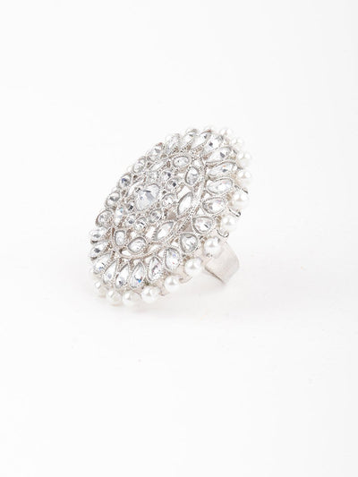 White Pearl Royal Finger Ring - Odette